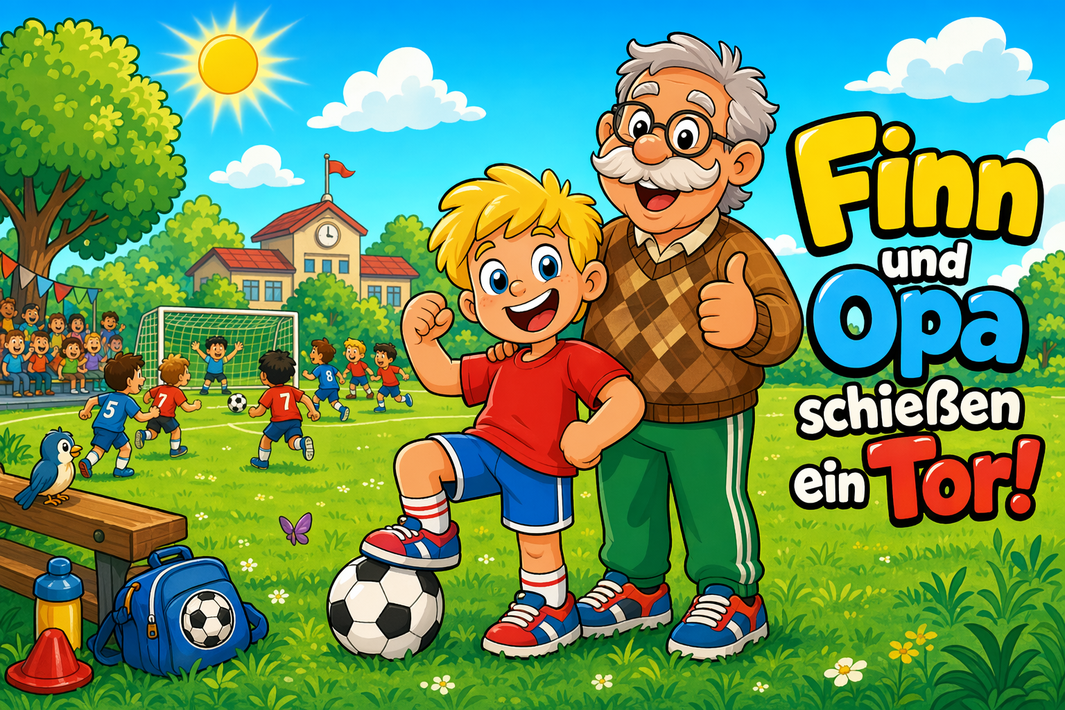 Finn und Opa schießen ein Tor!